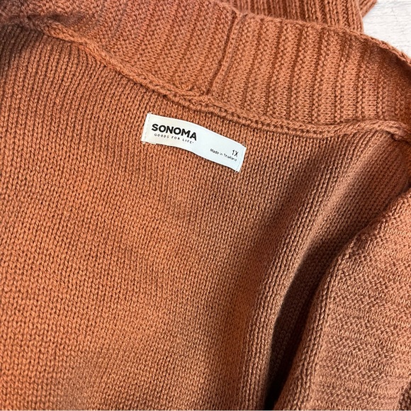 Plus Size Sonoma Goods For Life The Every Long Sleeve Cardigan - 1X Brown - Picture 5 of 11